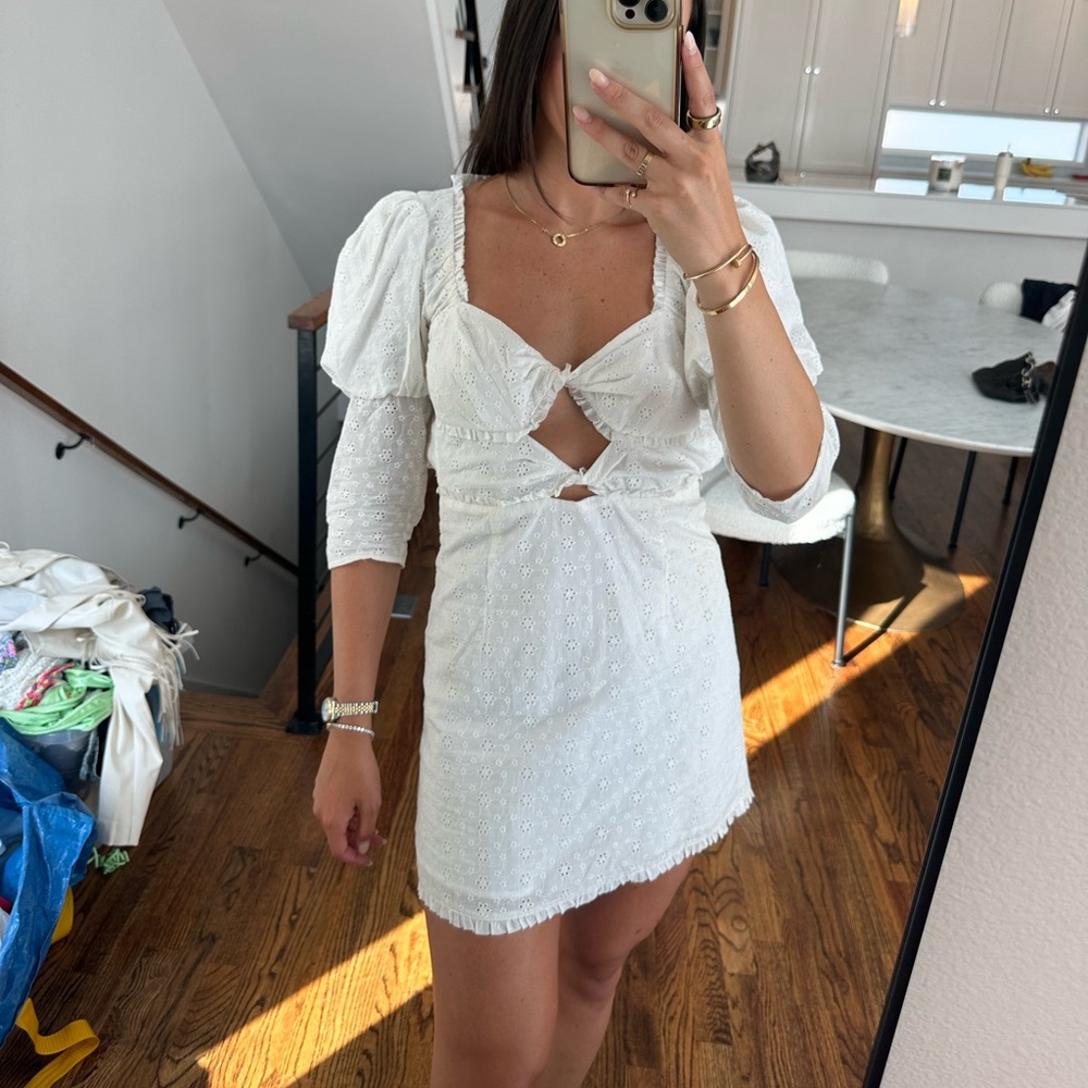 For love and lemons white dress with back cutout